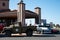 Old green Dodge M37 pickup military truck with the white star of the U.S. ARMY