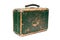 Old green shabby suitcase