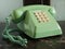 Old green telephone