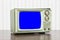 Old Green Television with Chroma Blue Screen