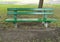 Old Green Wooden Bench in Park, Outdoor Wood Benches, Public Furniture