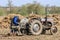 Old grey massey fergusen tractor at ploughing match