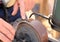 Old grinder with grindstone