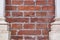 Old grunge brick wall with pilars background