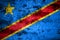 Old grunge Democratic Republic of the Congo background flag