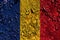 Old grunge Romania background flag