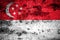 Old grunge Singapore background flag