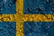 Old grunge Sweden background flag