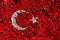 Old grunge Turkey background flag