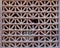 Old grunge weathered wooden fixed latticed window Mashrabiya