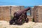 The old guns on the walls of the Portuguese fortress of El Jadida (Mazagan). Morocco, Africa