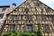 old half-timbered house (jung-selig) in a village (riquewihr) in alsace (france)