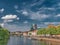 Old hanseatic town Lubeck in panorama, Germany