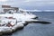 Old harbor covered in snow, Nuuk