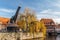 Old harbour and crane in the historic centre