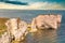 Old Harry Rocks in dawn in Dorset, Jurrasic coast, Swanage