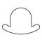Old hat vintage bowler gentleman headwear male elegant fedora homburg-hat stingy brim top-hat contour outline line icon black
