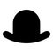 Old hat vintage bowler gentleman headwear male elegant fedora homburg-hat stingy brim top-hat icon black color vector