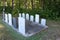 Old headstones in section of civil and revolutionary war cemetery on side street in rural Maine, 2019