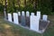 Old headstones in section of civil and revolutionary war cemetery on side street in rural Maine, 2019