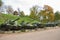 Old Heavy War Tanks in park, Korosten, Ukraine