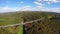 Old high steel bridge in Europe Germany, railroad train, aerial