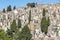 Old hilltop cemetery in Enna, Sicily, Italy