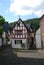 Old historic cobbled street and woodframed houses in Ediger Germ