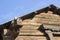 Old historic house. Taking care of the birds. Birdhouse on the wall of a farmhouse. Russian architecture. russian bird house, Nest