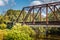 Old, historic Jefferson railway bridge in Jefferson, Texas USA