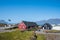 Old historic rebuilt buildings in town of Djupivogur in east Iceland