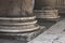 Old historic roman marble columns close