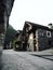 Old historic traditional schist stone rock buildings houses in Sonogno village Verzasca Valley Ticino Switzerland