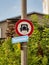 Old historic traffic sign in Austria. Seen in Pettenbach near the Traunsee lake