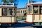 Old historic vintage street car in Dresden