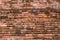 Old historical Asian red brick wall background