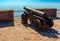 Old historical cannon on the fortress wall of Mehrangarh Fort in