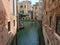 Old, historical, narrow water streets of Venice