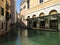 Old, historical, narrow water streets of Venice