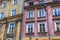 The old, historical tenements at the Old Market Square in Cracow, Poland