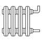 Old home radiator icon, outline style