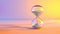 old hourglass, clean pastel background ,time passing concept