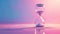 old hourglass, clean pastel background ,time passing concept