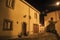 Old house in cobblestone alley at dusk in Marvao