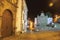 Old house and fountain in baroque style at dusk in Marvao