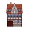 Old house, home, building, facade, Europe, medieval tradition. European architectural style. Vector illustration