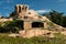 Old house made of stone near lighthouse of Ploumanach