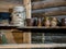 old household utensils in the barn on the shelf