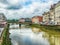 Old Houses along Nive River Bayonne France