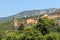 Old houses and bell tower on the hill on Elba Island, Marciana